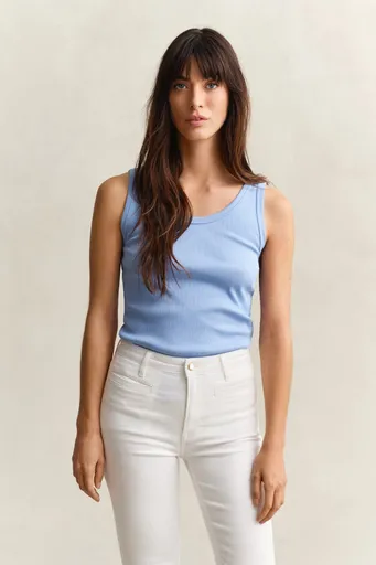 TOP GANT SLIM RIBBED TANK TOP PALACE BLUE