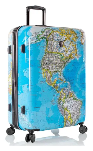 Velký skořepinový kufr na kolečkách Heys Journey 3G L Blue Map