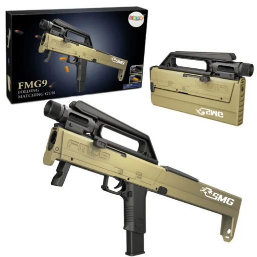 Pěnová puška FMG9 - skládací, baterka, 20 nábojú a 20 nábojnic