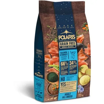 Polaris bezobilné granule s čerstvým masem Adult s lososem a krůtím 12kg (5999566110511)