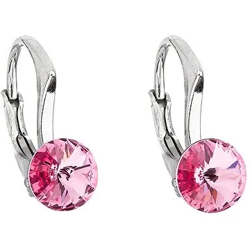 EVOLUTION GROUP 31230.3 visací kulaté dekorované krystaly Swarovski® (Ag925/1000, 1,2 g, růžové) (8590962318715)