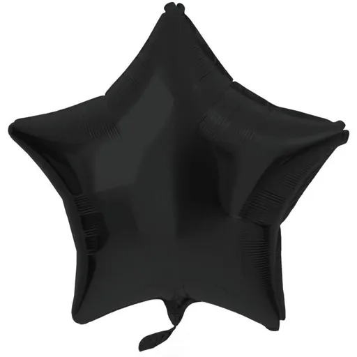 Balón foliový hvězda - matná černá - 48 cm - Folat