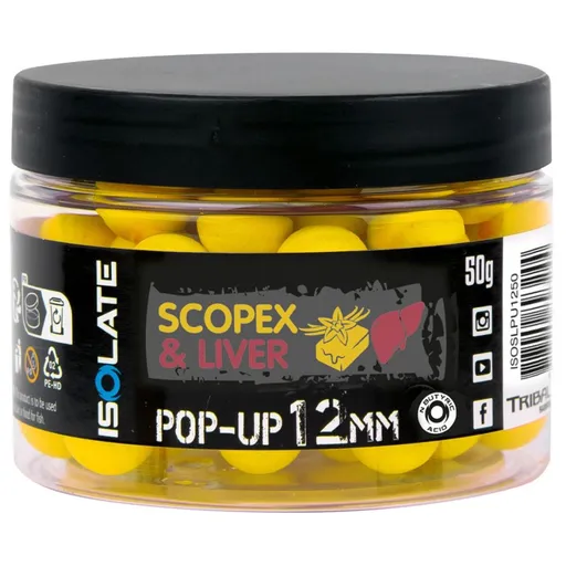 Shimano plovoucí boilie isolate pop-up scopex liver - 12 mm 50 g
