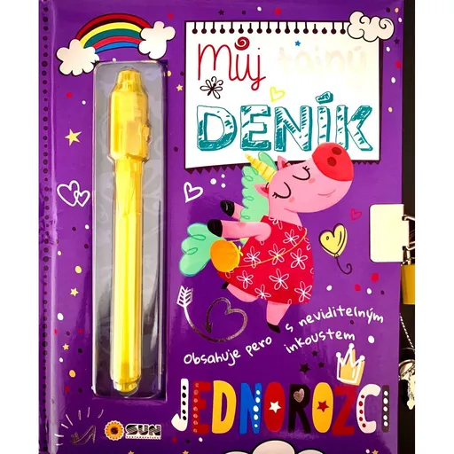 SUN Můj tajný deník na klíček: Jednorožci - fialový