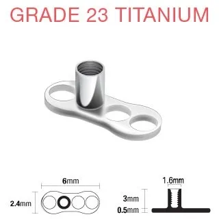 Podstavec pod piercing implantát z titanu 3 dírky