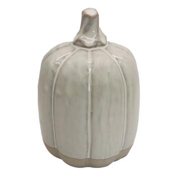 Béžová porcelánová dekorace dýně Pumpkin L - Ø 11*15 cm 6CE1596L