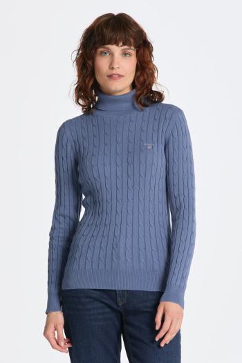 ROLÁK GANT STRETCH COTTON CABLE TURTLE NECK HURRICANE BLUE