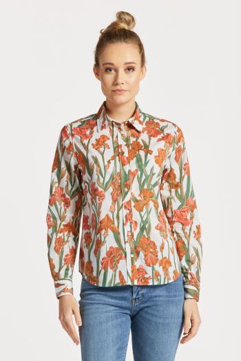 KOŠILE GANT REGULAR IRIS PRINT COT VOILE SHIRT EGGSHELL