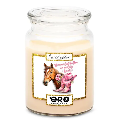 Svíčka Holka co miluje koně (Vůně svíčky: Vanilka)