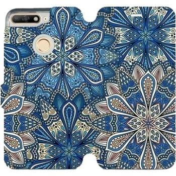 Flipové pouzdro na mobil Honor 7A - V108P Modré mandala květy (5903226370276)