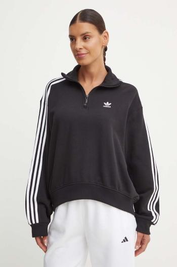 Bavlněná mikina adidas Originals dámská, černá barva, s aplikací, IY7258