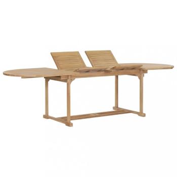 Rozkládací zahradní stůl 180–280x100x75 cm masivní teak oválný