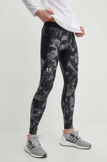 Tréninkové legíny Under Armour HeatGear Iso-Chill Printed černá barva, vzorované