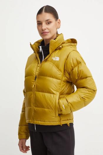 Péřová bunda The North Face 2000 Retro Nuptse Jacket dámská, žlutá barva, zimní, NF0A831FECJ1