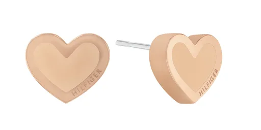 Tommy Hilfiger Romantické pozlacené náušnice pecky Enamel Hearts 2780739