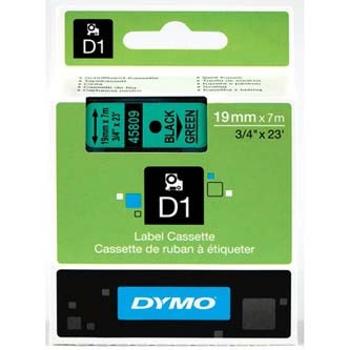 Dymo D1 45809, S0720890, 19mm x 7m, černý tisk/zelený podklad, originální páska