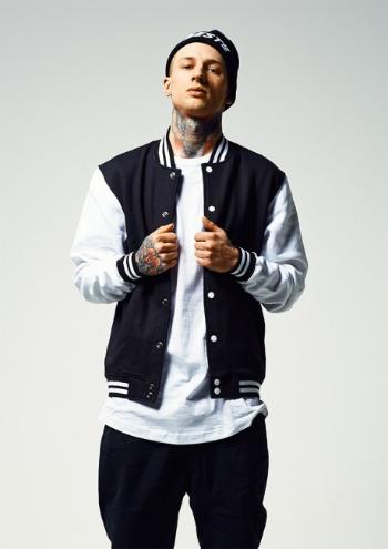 Urban Classics 2-tone College Sweatjacket blk/wht - S