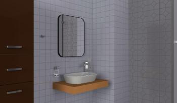 OLSEN SPA - Zrkadlo bez osvetlenia MALŠIE - Rozmer A - 60 cm, Rozmer B - 3.5 cm, Rozmer C - 70 cm ZRNOEK7060