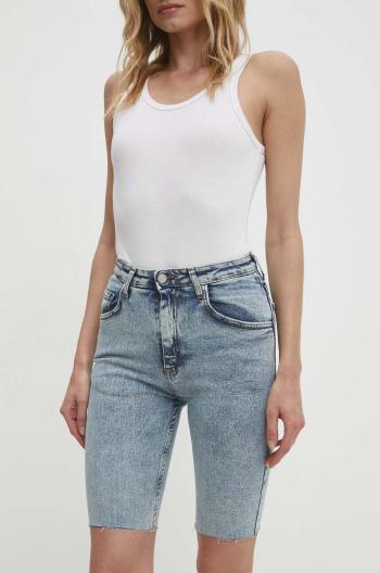 Džínové šortky Answear.LAB dámské, hladké, high waist