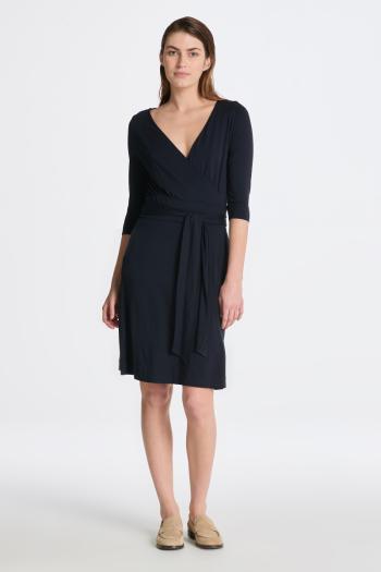 ŠATY GANT D1. JERSY WRAP DRESS EVENING BLUE