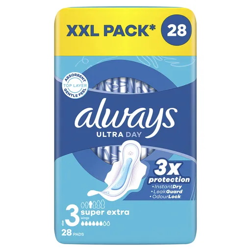 Always Hygienické vložky Ultra Day Super Extra Quatro 28 ks