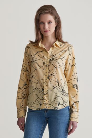 KOŠILE GANT REG LINE DRAWING COT VOILE SHIRT DUSTY LIGHT YELLOW