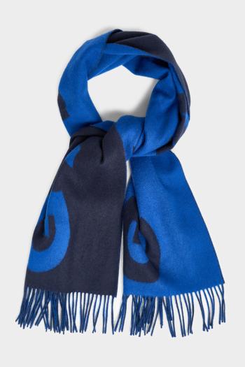 ŠÁLA GANT GRAPHIC JACQUARD WOVEN SCARF EVENING BLUE