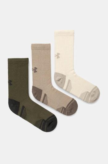 Ponožky Under Armour 3-pack pánské, zelená barva