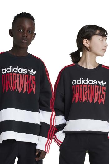 Dětská bavlněná mikina adidas Originals CREW bílá barva, s potiskem, IZ4629