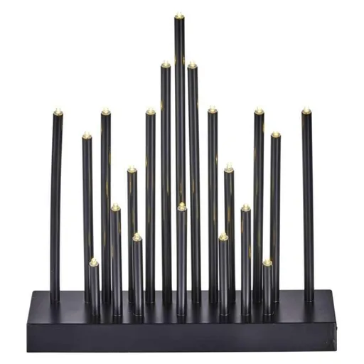 EMOS LED svícen černý, 27,5 cm, 3x AA, vnitřní, teplá bílá, časovač DCAW04