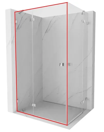 MEXEN LUNAR (M+D) sklo 90x200 cm 8 mm, transparentní, levé 834-090-000-00-00-L