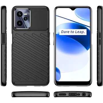 Thunder silikonový kryt na Realme C35, černý (HUR255070)