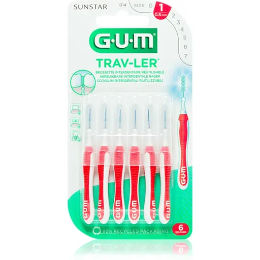 G.U.M Trav-Ler Interdental mezizubní kartáčky 0,8 mm 6 ks