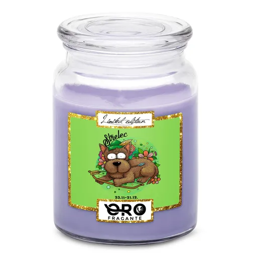 Svíčka Psí znamení – střelec (Vůně svíčky: Levandule)