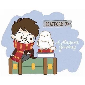 Zuty - Malování podle čísel - HARRY POTTER NA NÁSTUPIŠTI 9 A 3/4, 40x50 cm, vypnuté plátno na rám (HRAmmb00089nad)