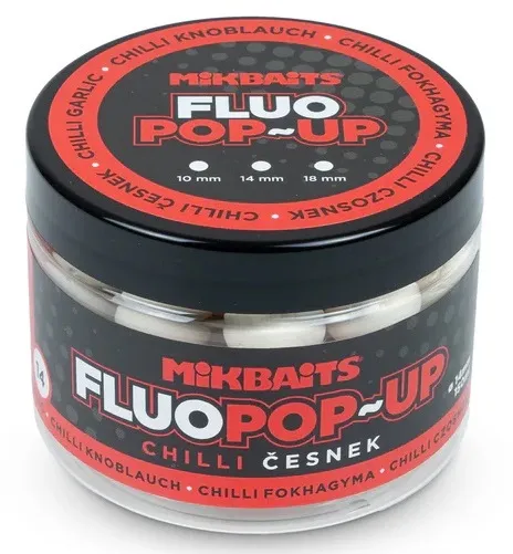 Mikbaits plovoucí boilie fluo chilli česnek 150 ml - 18 mm