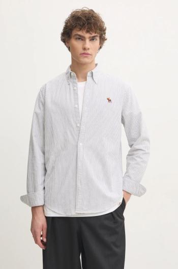 Košile Abercrombie & Fitch pánská, šedá barva, regular, s límečkem button-down, KI125-4185