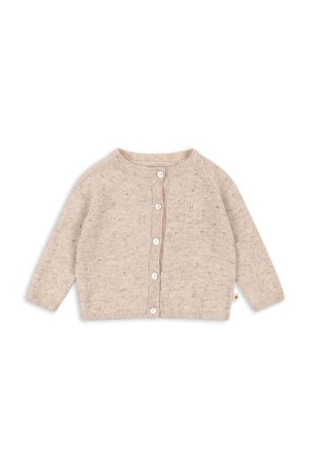 Dětský vlněný kardigan Konges Sløjd MINO KNIT CARDIGAN béžová barva, KS101614