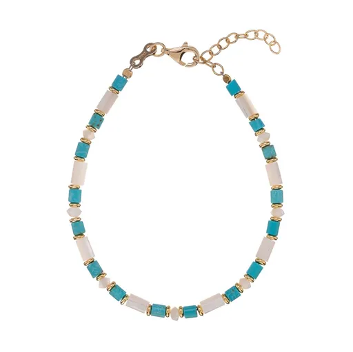 Alisia Elegantní pozlacený náramek s tyrkysem a perletí AL4996.01.000