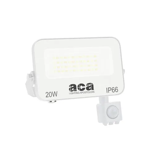 ACA Lighting LED SMD bílý reflektor s pohybovým čidlem 20W 3CCT 2000lm 185-260V Ra80 IP66 N20CCTWS