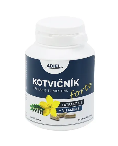 ADIEL Kotvičník zemní FORTE s vitamínem E 90 kapslí 1 balení: 1x90 kapslí