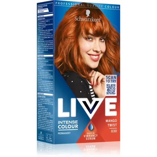 Schwarzkopf LIVE Intense Colour permanentní barva na vlasy odstín 030 Mangový twist 1 ks