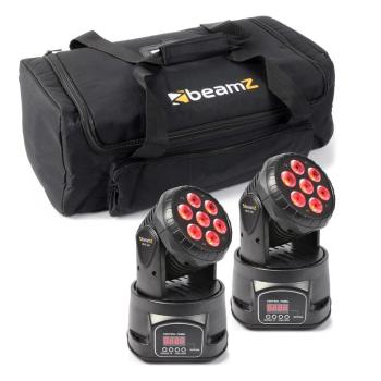 Beamz fényhatás készlet, 2 x MHL-74 Moving-Head Mini Wash & 1 x Soft Case