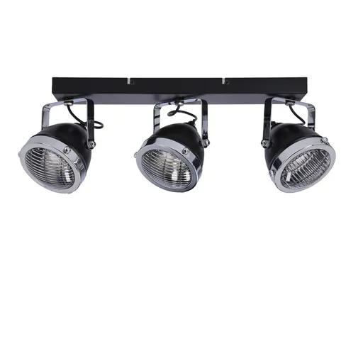 Stropní lampa Crazy s páskem, černá, 3x15W, stínidlo gu10, průhledné