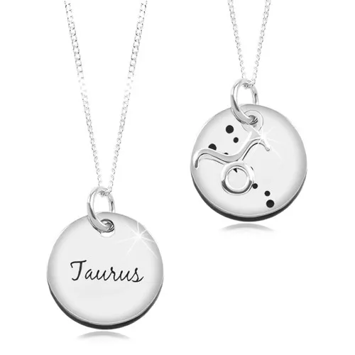 Stříbrný 925 náhrdelník, řetízek a kruhový přívěsek - BÝK