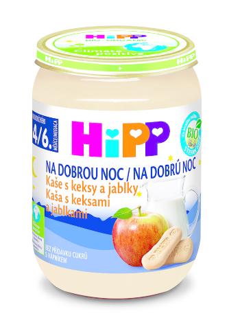 HiPP Kaše mléčná Bio na dobrou noc s keksy a jablky 190g