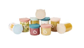 Babymoov Skleněné misky s barevnými víčky Isy Bowls 250 ml a 120 ml 9 ks