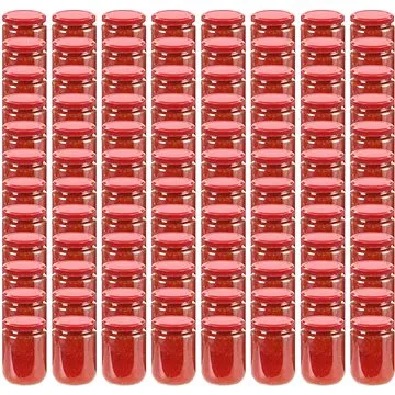 Zavařovací sklenice s červenými víčky 96 ks 230 ml