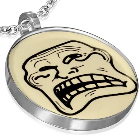 Ocelový přívěsek MEME FACE - SAD TROLL