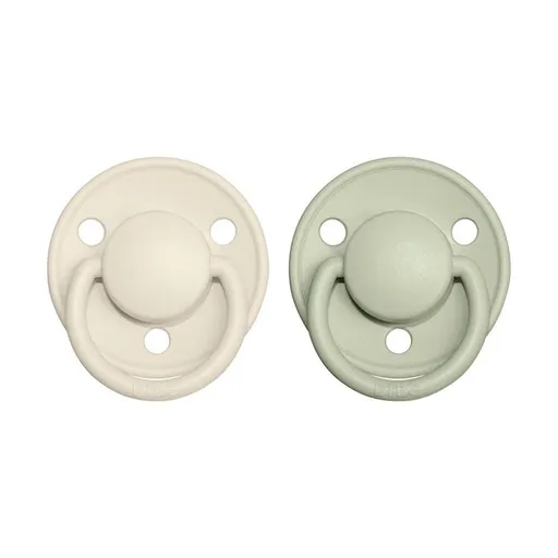 BIBS De Lux dudlíky z přírodního kaučuku 2 ks vel. 2 Ivory / Sage